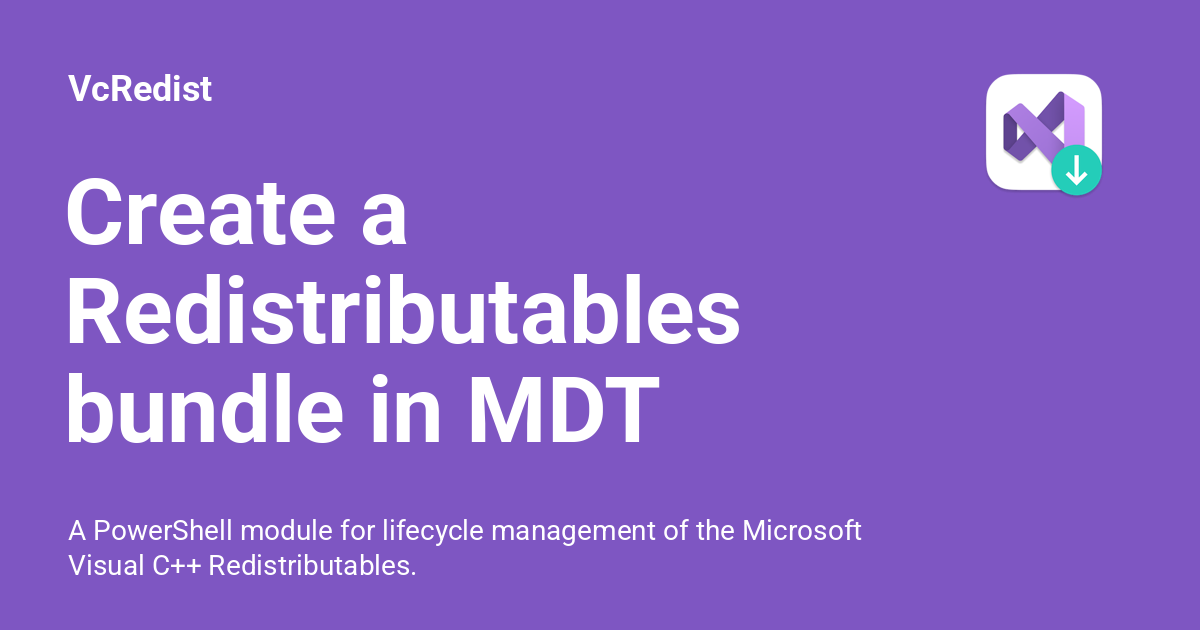 Create a redistributables bundle in mdt vcredist